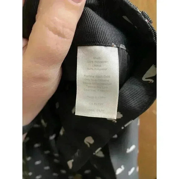 RSVP by Talbots Black White Swan All Over Print Petite High Rise Ankle Pants 2P - Picture 14 of 15